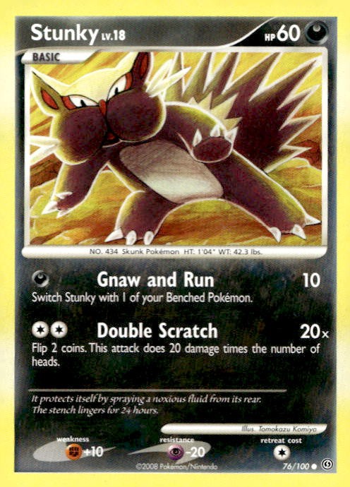 Stunky 76/100 Common Stormfront Pokemon Lightly Played