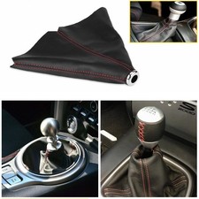 Black Pvc Leatherred Stitch Gear Manualauto Shift Knob Shifter Boot Cover