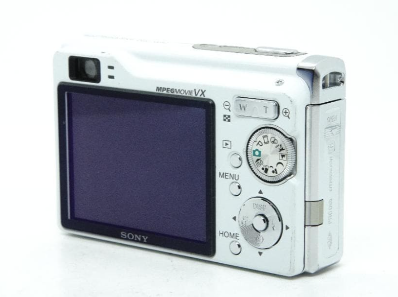 Sony DSC-W80 White 7.2MP Digital Camera Cyber-shot used w/ Battery