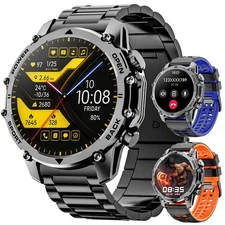 🔥 1.52" Smart Watch For Men Military Sport Watch With 3 Straps For Android iOS