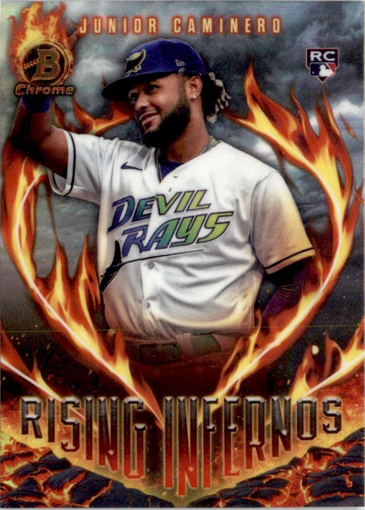 Junior Caminero 2024 Bowman Rising Infernos RC #RI-6 Tampa Bay Rays
