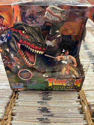 Vintage Turok Dinosaur Seed of Evil 1999 Tal' set w Tribal T-Rex Jr diorama rare