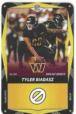 Tyler Biadasz 2025 UNO Elite Alt Jerseys Edition - Yellow #012 Commanders
