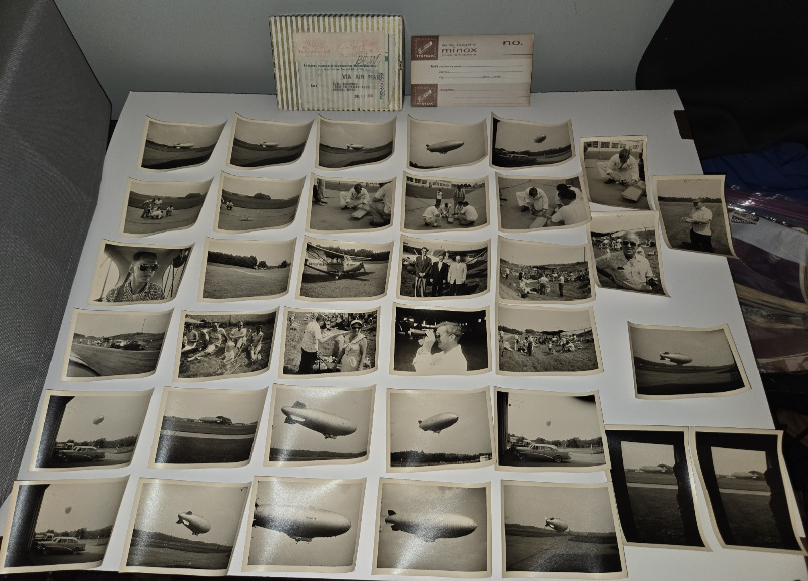 1959 Goodyear Blimp Photo Lot Archive 36 Photos Akron Employees Plane +Negatives