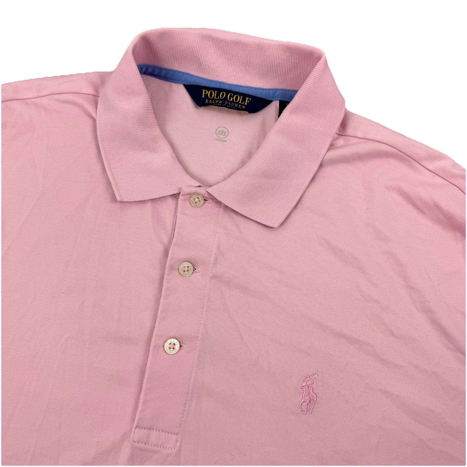POLO GOLF RALPH LAUREN camicia uomo rosa traspirante rosa pony grande
