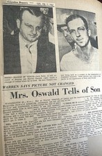 1963 JFK Assassination Archive Columbus Dispatch Jack Ruby L Harvey Oswald Trial