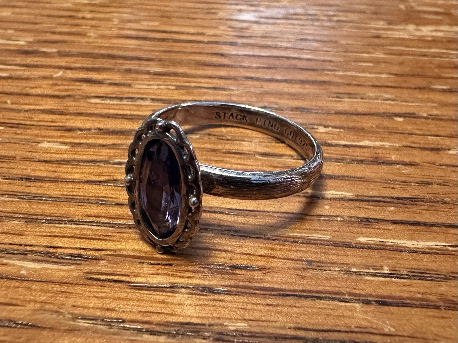 Stack Ring Co Sterling Silver Size 9 Ring Blue St… - image 2