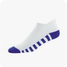FOOTJOY ProDry OS Women Golf Comfort Cushioned Roll Tab Socks White/Purple NWT
