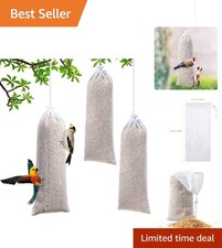 Functional White Finch Sock Feeders - Perfect for Gardens or Patios 3 Pack 