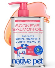 Native Pet Sockeye Salmon Oil for Dogs Cats - Wild Alaskan Fish Oil for Dogs -