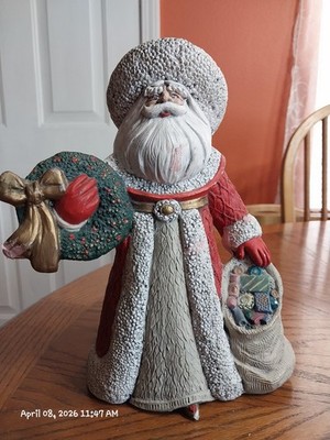 Vtg Gare Ceramic Co Santa Figurine Hand Painted Collectible See Pics For Wear 