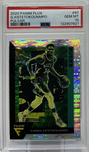 Giannis Antetokounmpo PSA 10 - 2020 Panini Flux ‘Pulsar Prizm’ -Bucks, Dominant