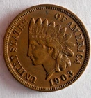 1903 UNITED STATES PENNY - INDIAN HEAD - AU FULL LIBERTY - Big Value - Lot #J15