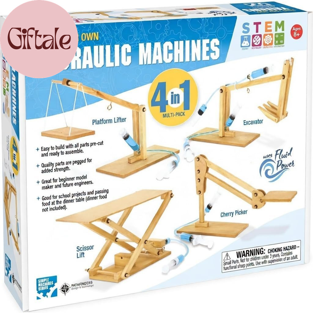 STEM Kit- Hydraulics 4-In-1&ndash; Build 4 Hydraulic Machines | Engineering Model Kit 