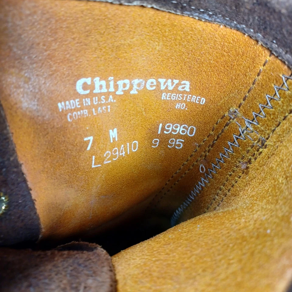 De Colección Chippewa Packer Botas Mujeres 7M Leñador Caballo Loco Gamuza Kiltie Hecho en EE. UU. 90s Foto 2 de 4