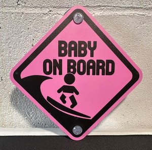 Surf Surfboard Baby on Board Sign Suction Cup for Car Vehicle