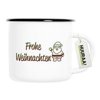 Emaille Tasse Frohe Weihnachten Weihnachtsmann Geschenkidee Frohe Weihnachten Ge