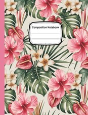 Hawaiian Lei Flower Composition Notebook: 8.5x11 Inch Watercolor Journal with Tr