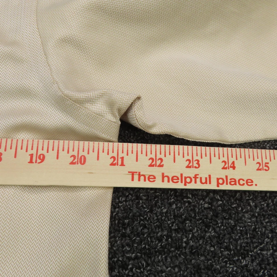 Cremieux Dress Shirt Mens 15.5 33 Herringbone Pima Cotton Non-Iron Long Sleeve - Image 4 of 4