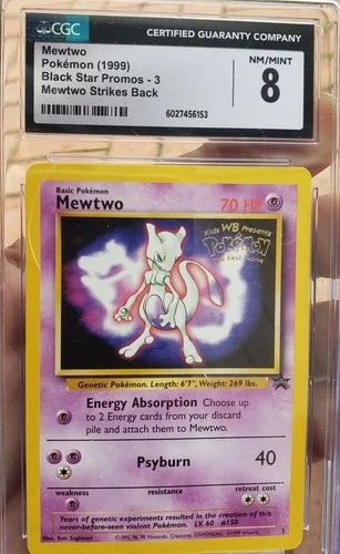 1999 Mewtwo WOTC Black Star Promo 3  First Movie Stamped Promo CGC 8 NM/MT MINT
