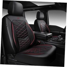 Luxury Nappa Leather Front Seat Covers, Water Two Front Black and Red