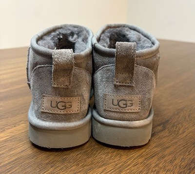 Women's Size 7 Gray Classic Ultra Mini UGG Boots  Brand New Condition