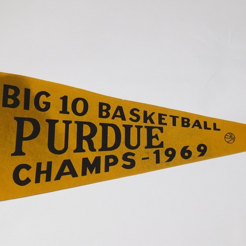 Vintage PURDUE UNIVERSITY 1969 Big 10 Basketball Champs 1960s Full Size Pennant - Picture 3 of 6