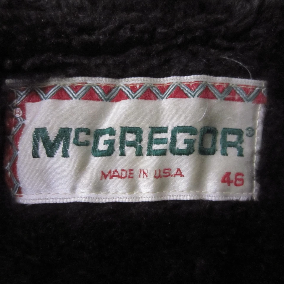 Vintage McGregor Coat Mens 46 Brown Corduroy Wide Wale Sherpa Lined Made USA 70s - Image 2 of 4