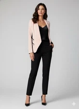 Women’s Blazer Size 10 Blush Pink Open Front Career Workwear  Jacket