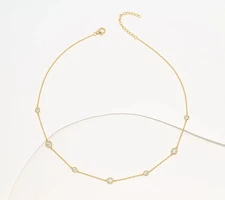 Diamonique Gold-Over Sterling Silver Classics Station Necklace