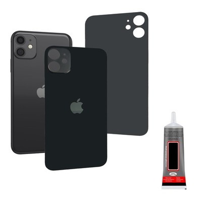 ERYNK for iPhone 12 Battery Back Cover Black + Glue