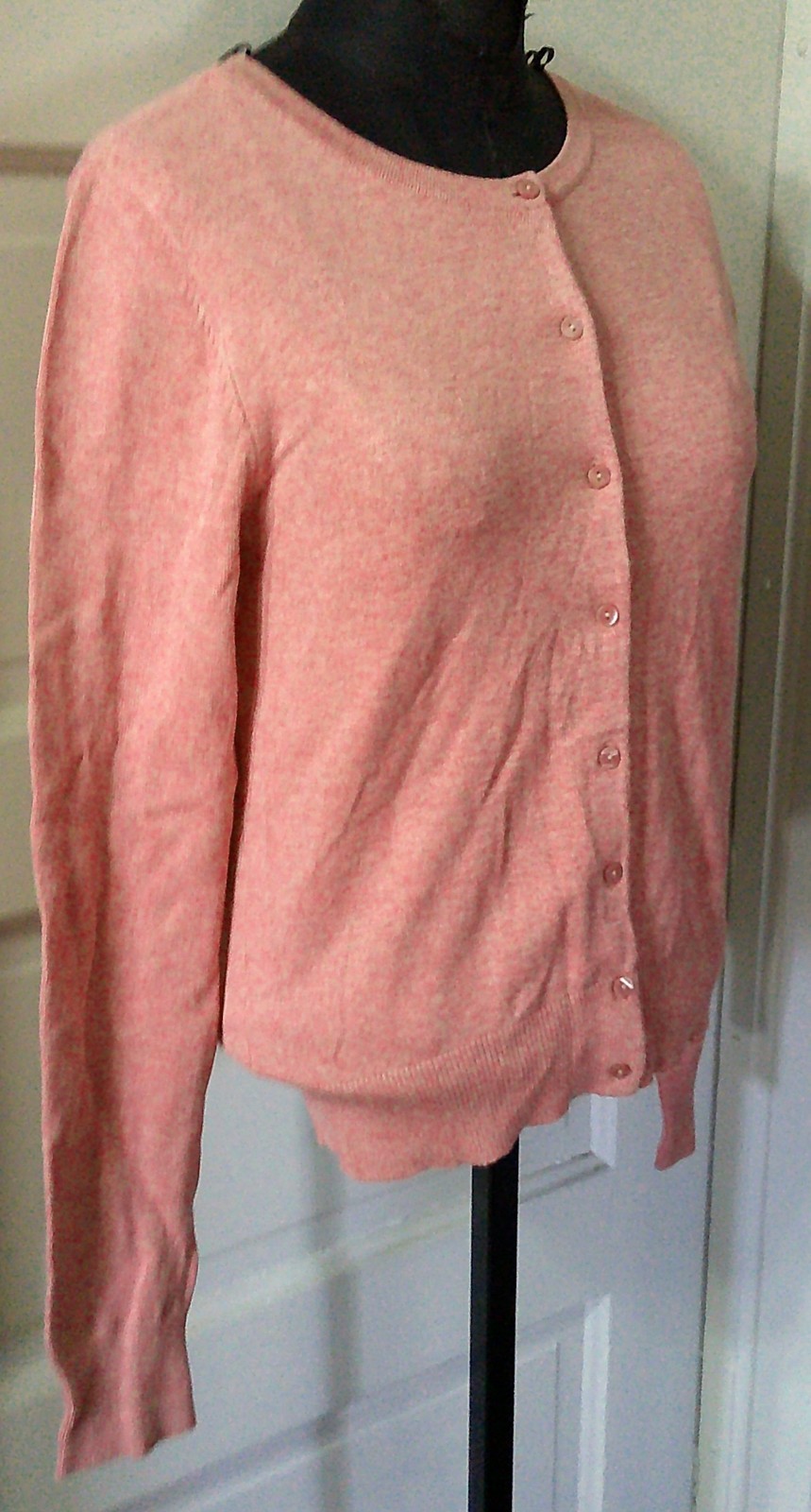 H&M BASIC Salmon Orange Button Up Snuggly Cardiga… - image 2