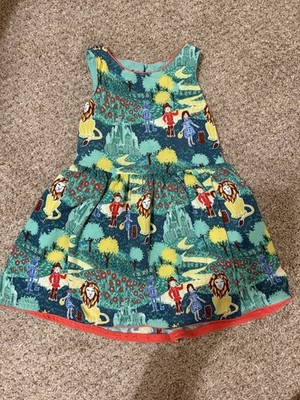 Genuine Kids Girls 4t dress Wizard of Oz Print Oshkosh Dorothy Tin Man Lion +