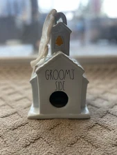 New Rae Dunn Magenta Groom’s Side Ceramic Birdhouse Chapel Church Wedding Bridal