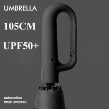 Windproof Automatic Folding Umbrella with Reinforced Frame and Buckle Handle