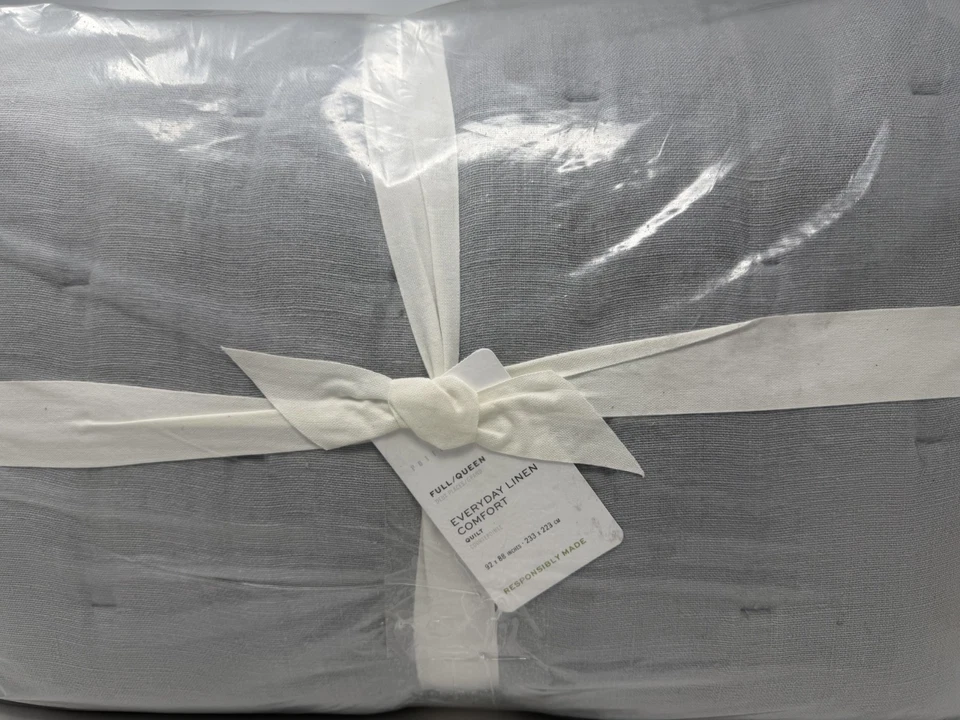 New Pottery Barn Everyday Linen Full/Queen Quilt ~Cloud Blue~ - Image 2 of 2