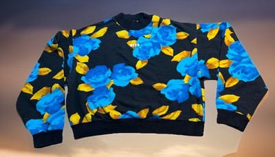 MSGM Milano Women's Sweatshirt Floral Sweater Crop XL Made Italy