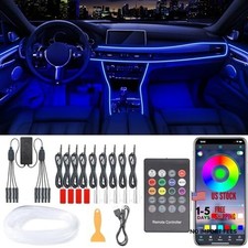 Interior Car Lights, 9 in 1 Car LED Strip with Wireless APP/RF Remote/Button