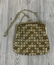 VTG Walborg Gold Yellow Multi Beaded Evening Bag 1950s 60s Clutch Hong Kong