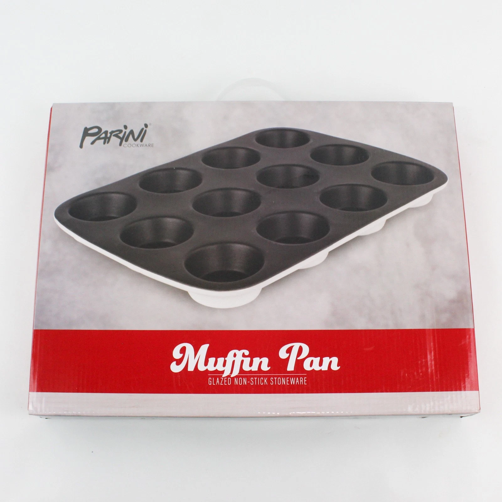 Parini Glazed Non-Stick Stoneware Muffin Pan Set New