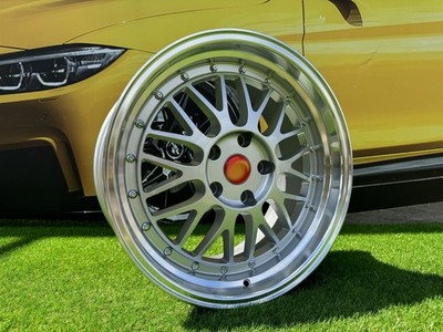 4X R17 Inch 5x112 LM Style Silver+Polished Lip Wheels: Fits For AUDI, VW etc