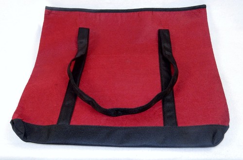 Red Felt Tote ~ 17" x 13", Reusable Bag for Shopping, Crafts, Day Spa ~ #LT-4105 - Picture 2 of 7