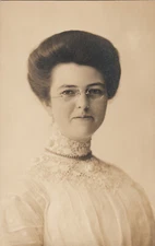 E-379 Beautiful Woman with Glass Real Photo RPPC Postcard