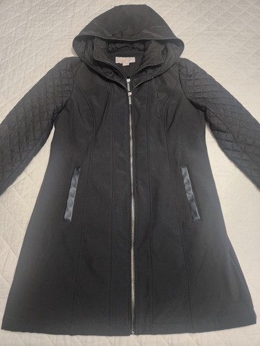 Giacca cappotto Michael Michael Kors donna con cappuccio impermeabile anorak nero medio - Foto 5 di 14