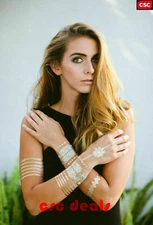 Lulu Dk Temporary Metallic Sexy Body Tattoos, Desert Blue, 1 Sheet