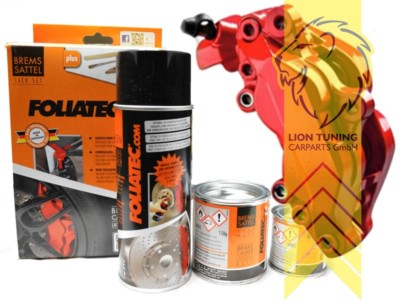 Foliatec Bremssattel Lack Set Farbe Rosso rot glänzend 2160 + Bremsenreiniger