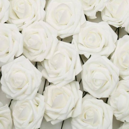 50Pcs Large Artificial Flowers Foam Rose Heads Wedding Party Decor Bouque 7CM UK - Picture 14 of 24