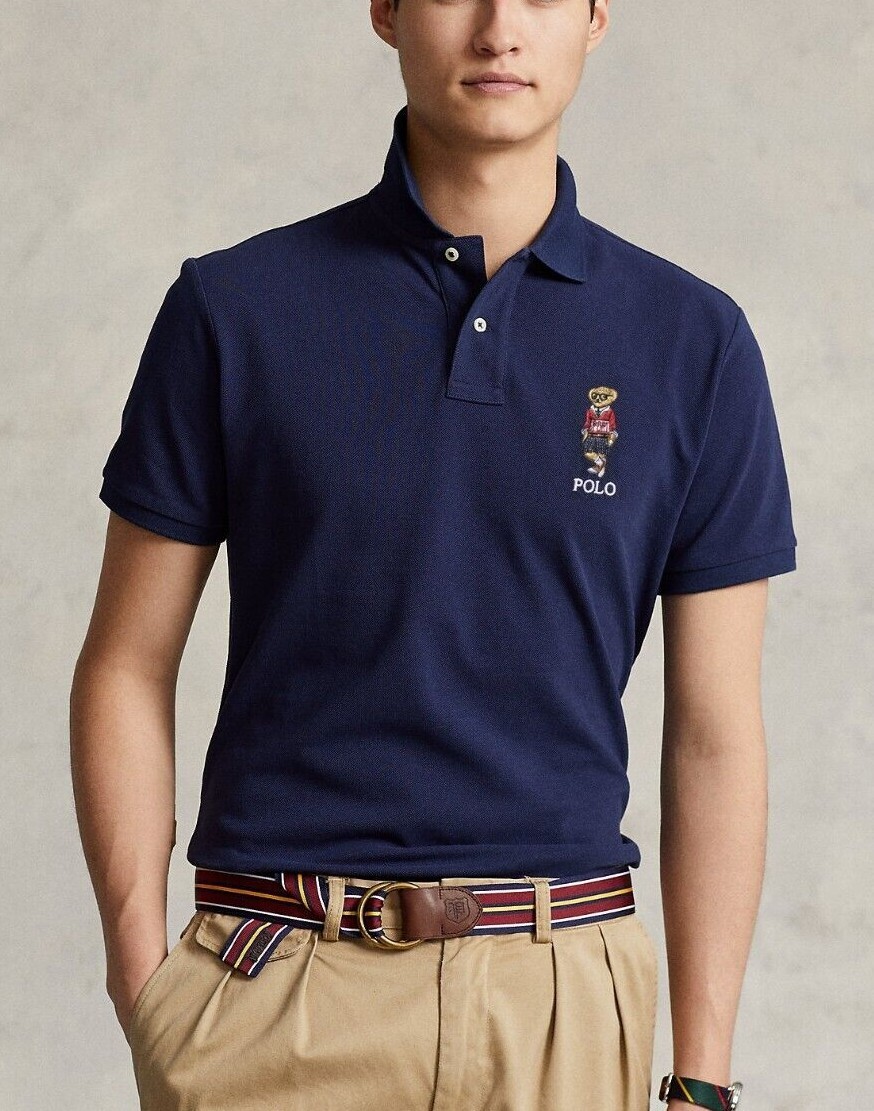 Polo Ralph Lauren Men's Classic Fit Bear Mesh Polo Shirt (X,MAS SALE)