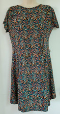 Anthropologie Sissa Paisley Short Sleeve Mini Shift Dress Y2K Boho Whimsical L