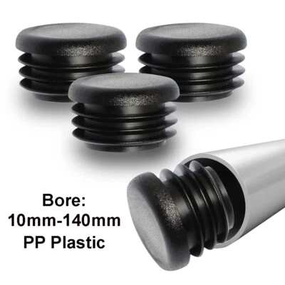 PATIKIL 40-Pack 3/4" Tubing End Caps – Round Hole Plugs For Chair Legs, Table Feet, Patio Furniture (Black)